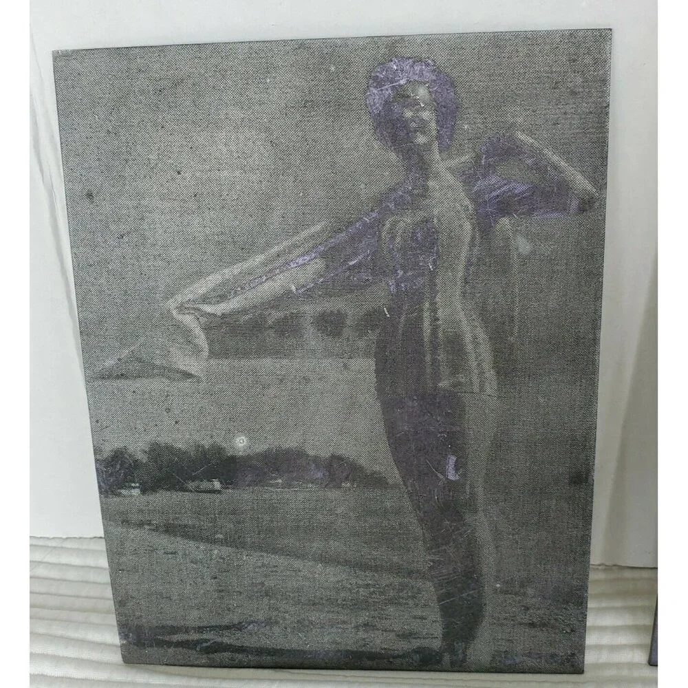 Metal Printing Plate Photo 5.5x7 Vintage Women Bathing Suit Negatives 60 70 - Picture 1 of 4
